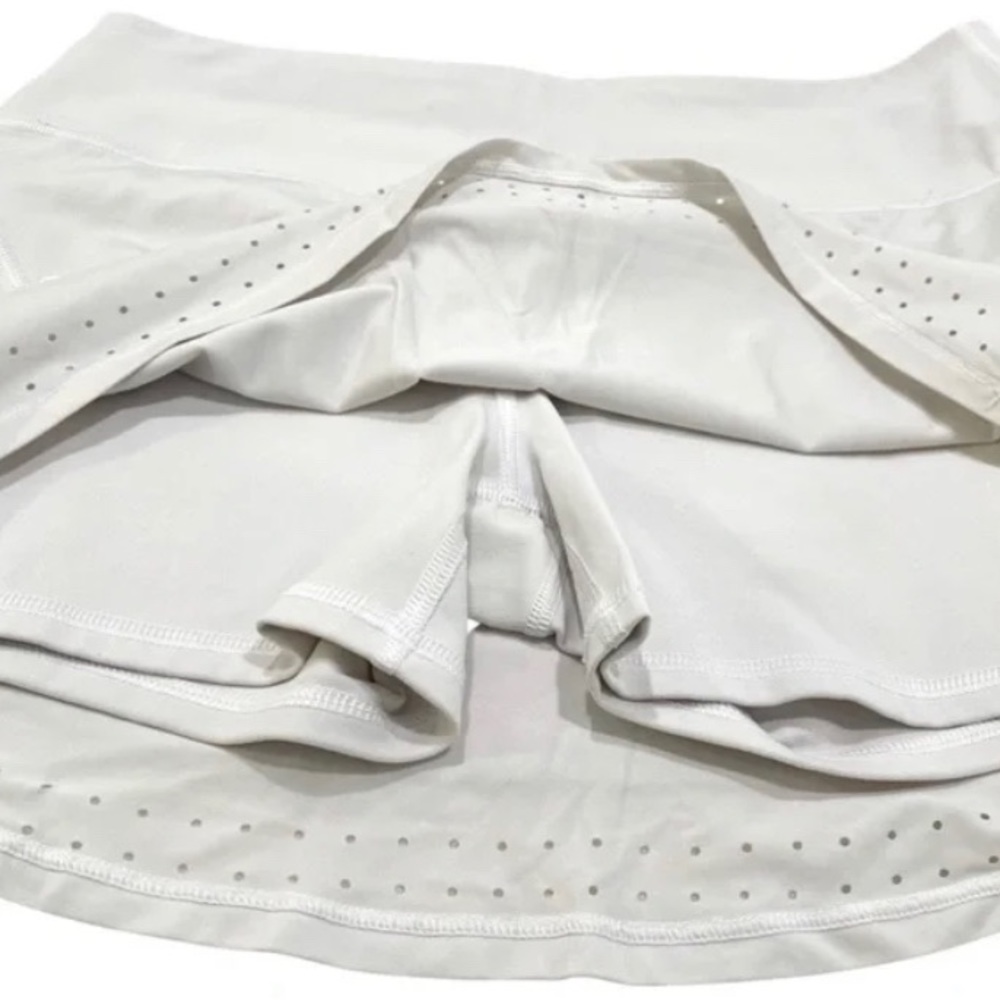 ATHLETA Stealth TruCool Skort Tennis Skirt White Athletic Golf Women’s Sz Large - Picture 12 of 16